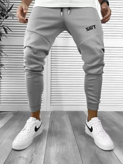 Pantaloni de trening gri, silon, conici 12376 19-4